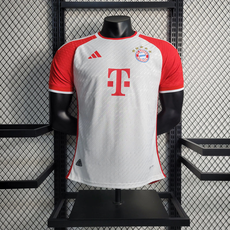 Camisa Bayern Munchen 23/24 - Jogador Masculina Branca - Camisa de Time Oficial - Buyit