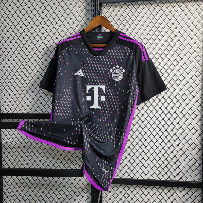 Camisa Bayern Munchen Away 23/24 - Torcedor Masculina Preta e Roxa - Camisa de Time Oficial - Buyit