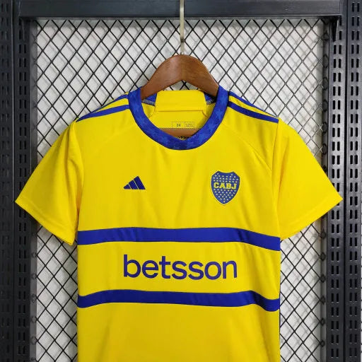 Camisa Boca Juniros Away 23/24 - Torcedor Infantil Amarela - Camisa de Time Oficial - Buyit