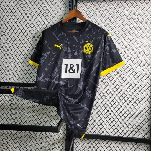 Camisa Borussia Dortmund Away 23/24 - Torcedor Masculina Preta - Camisa de Time Oficial - Buyit