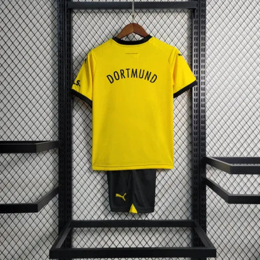 Camisa Borussia Dortmund Home 23/24 - Torcedor Infantil Preta e Amarela - Camisa de Time Oficial - Buyit