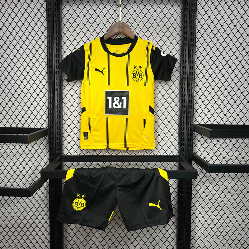 Camisa Borussia Dortmund Home 24/25- Torcedor Infantil Preta e Amarela - Camisa de Time Oficial - Buyit