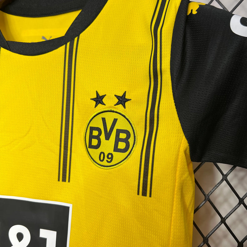 Camisa Borussia Dortmund Home 24/25- Torcedor Infantil Preta e Amarela - Camisa de Time Oficial - Buyit