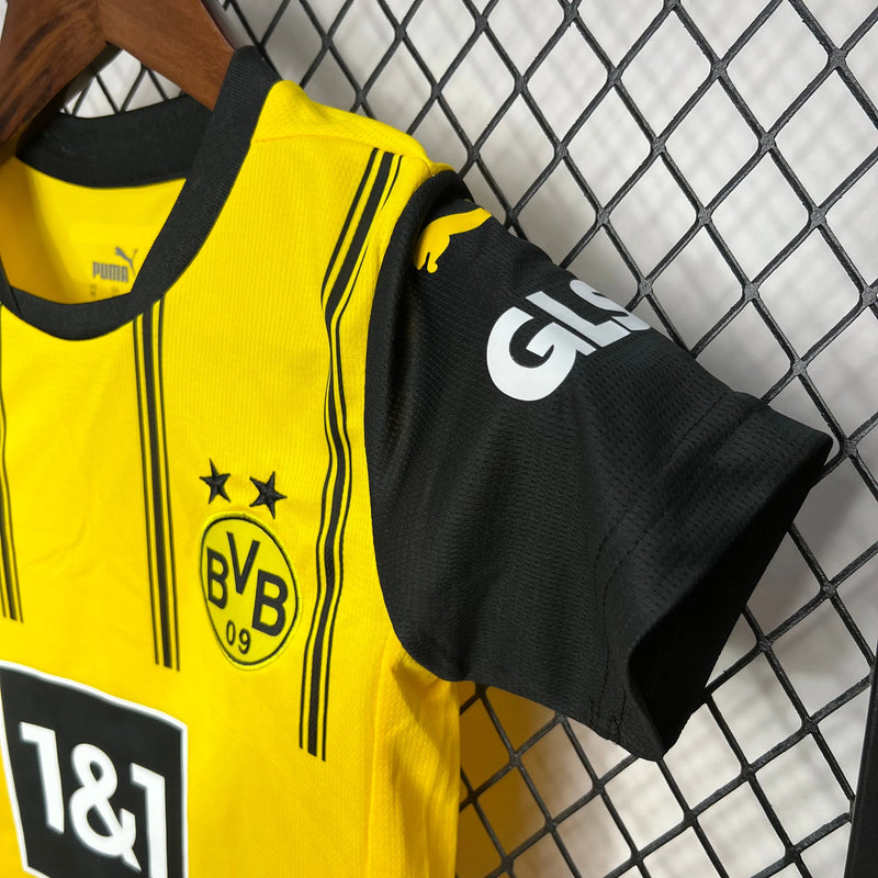 Camisa Borussia Dortmund Home 24/25- Torcedor Infantil Preta e Amarela - Camisa de Time Oficial - Buyit