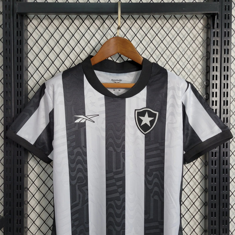 Camisa Bota Fogo Home 23/24 - Torcedor Feminina Preta e Branca - Camisa de Time Oficial - Buyit