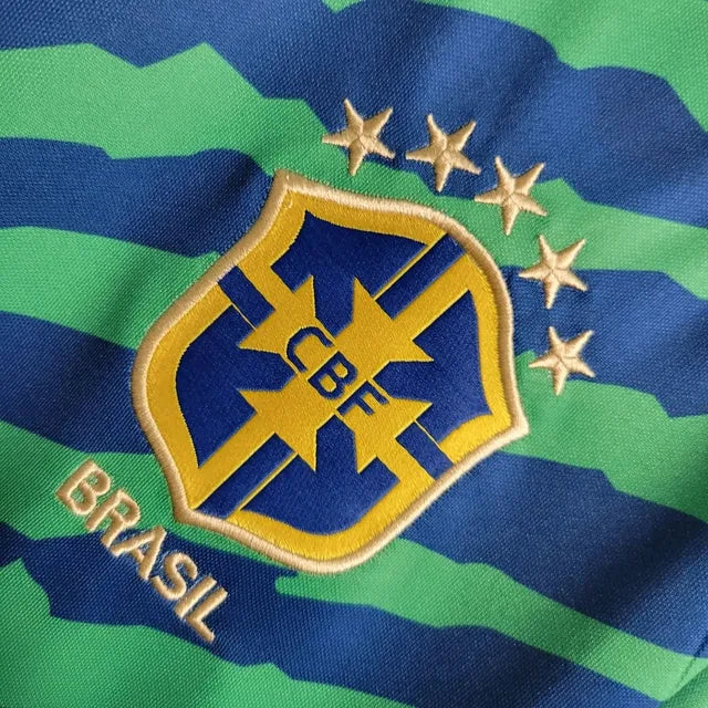 Camisa Brasil Edição Especial 22/23 - Torcedor Masculina Verde e Azul - Camisa de Time Oficial - Buyit