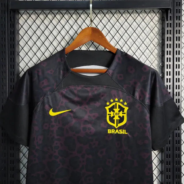 Camisa Brasil Goleiro 22/23 - Torcedor Masculina Preta - Camisa de Time Oficial - Buyit