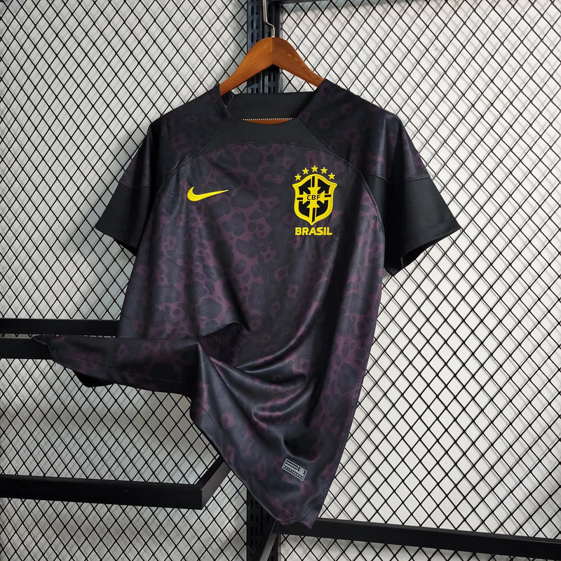 Camisa Brasil Goleiro 22/23 - Torcedor Masculina Preta - Camisa de Time Oficial - Buyit