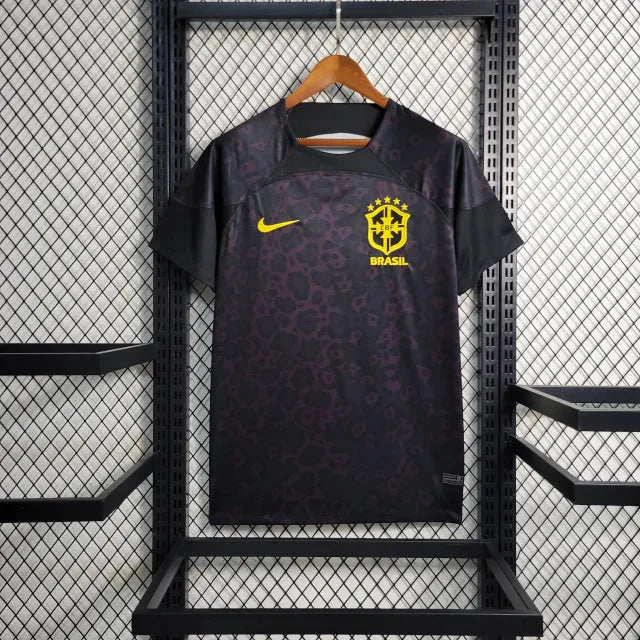 Camisa Brasil Goleiro 22/23 - Torcedor Masculina Preta - Camisa de Time Oficial - Buyit