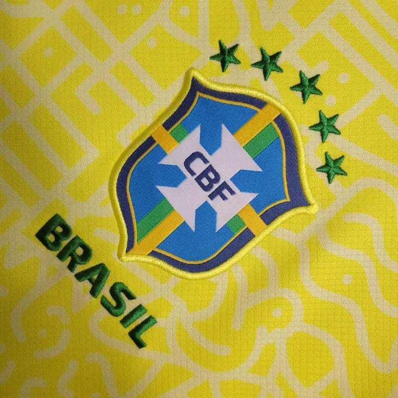 Camisa Brasil Home 24/25 - Torcedor Masculina Amarela - Camisa de Time Oficial - Buyit