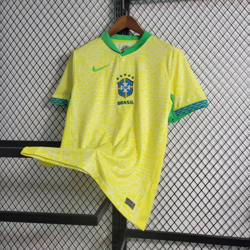 Camisa Brasil Home 24/25 - Torcedor Masculina Amarela - Camisa de Time Oficial - Buyit