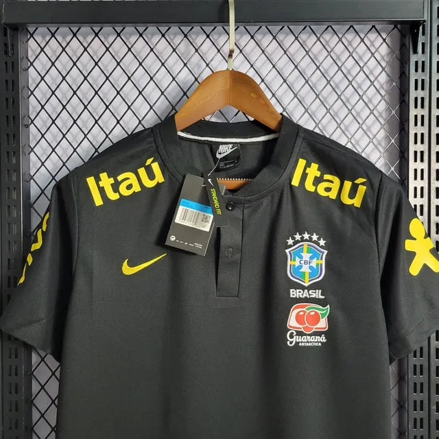 Camisa Brasil Polo - Torcedor Masculina Preta - Camisa de Time Oficial - Buyit