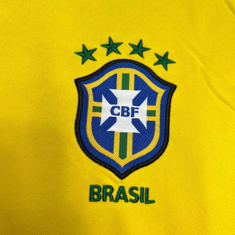 Camisa Brasil Retrô Home 1998 - Torcedor Masculina Amarela - Camisa de Time Oficial - Buyit