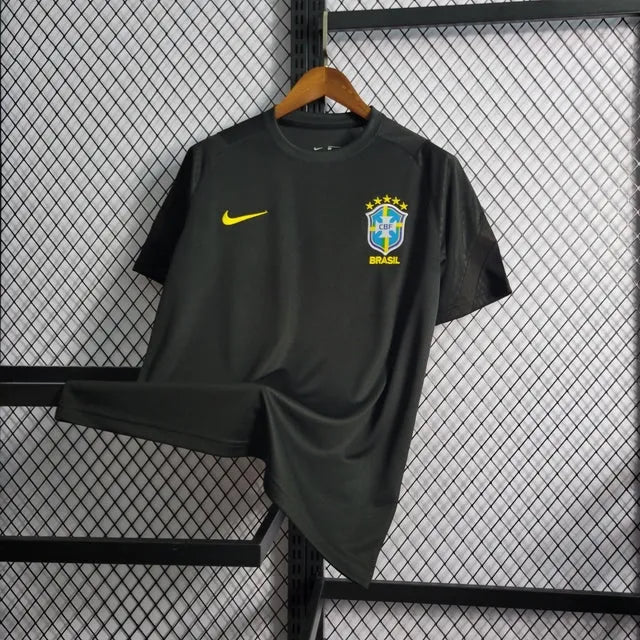 Camisa Brasil Treino 21/22 - Torcedor Masculina Preta - Camisa de Time Oficial - Buyit