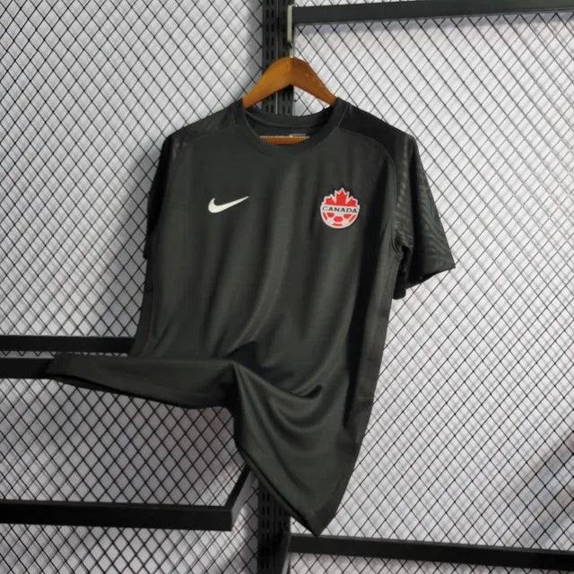 Camisa Canadá 22/23 - Torcedor Masculina Preta - Camisa de Time Oficial - Buyit