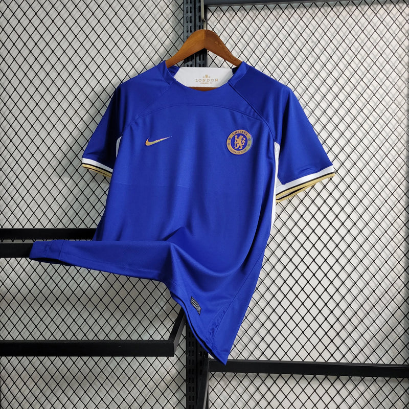 Camisa Chelsea Home 23/24 - Torcedor Masculina Azul Refletiva - Camisa de Time Oficial - Buyit