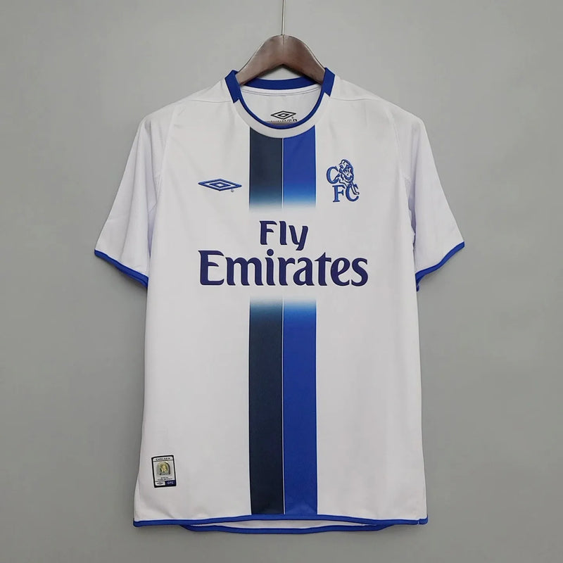 Camisa Chelsea Retrô 2003/05 - Torcedor Masculina Branca - Camisa de Time Oficial - Buyit