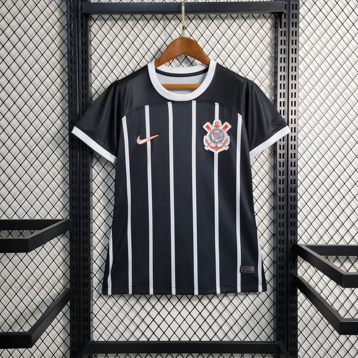 Camisa Corinthians Away 23/24 - Torcedor Feminina Preta - Camisa de Time Oficial - Buyit