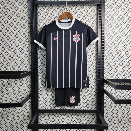 Camisa Corinthians Away 23/24 - Torcedor Infantil Preta - Camisa de Time Oficial - Buyit