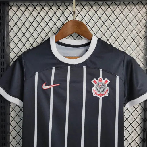 Camisa Corinthians Away 23/24 - Torcedor Infantil Preta - Camisa de Time Oficial - Buyit