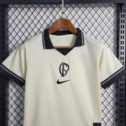 Camisa Corinthians Away IV 23/24 - Torcedor Infantil Bege - Camisa de Time Oficial - Buyit