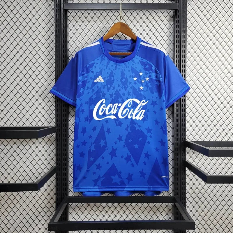 Camisa Cruzeiro 24/25 - Torcedor Masculina Azul Patrocínio Coca-Cola - Camisa de Time Oficial - Buyit