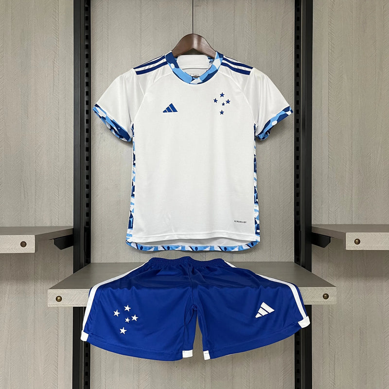 Camisa Cruzeiro Away 24/25 - Torcedor Infantil Branca - Camisa de Time Oficial - Buyit