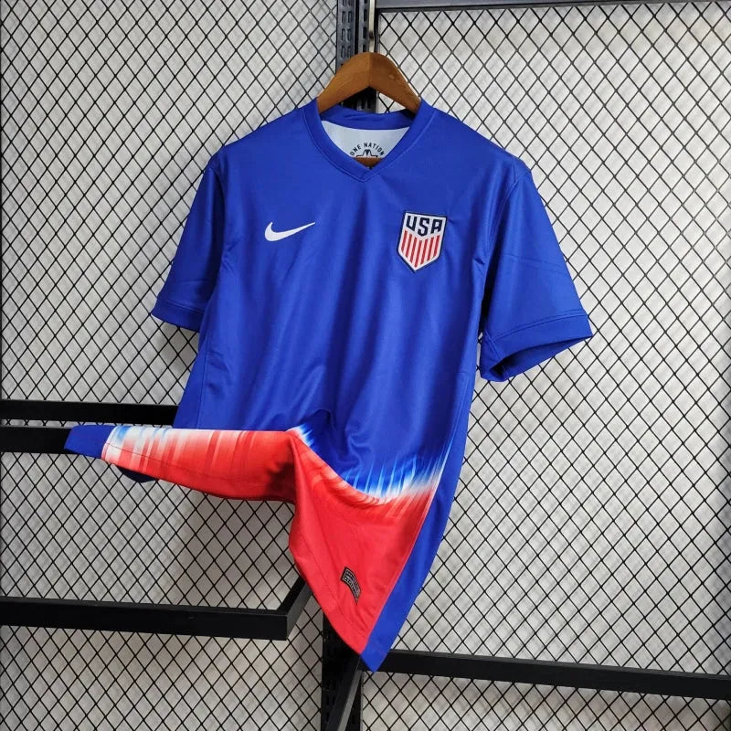 Camisa EUA Away 24/25 - Torcedor Masculina Azul e Vermelha - Camisa de Time Oficial - Buyit