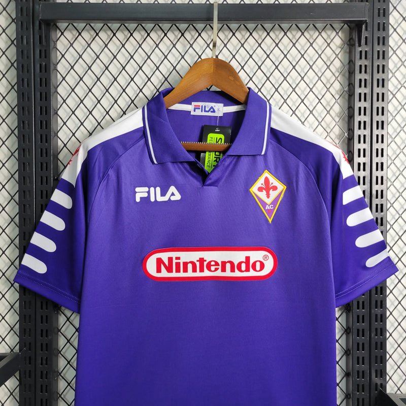 Camisa Fiorentina Home Retrô 98/99 - Torcedor Masculina Roxa Nintendo - Camisa de Time Oficial - Buyit