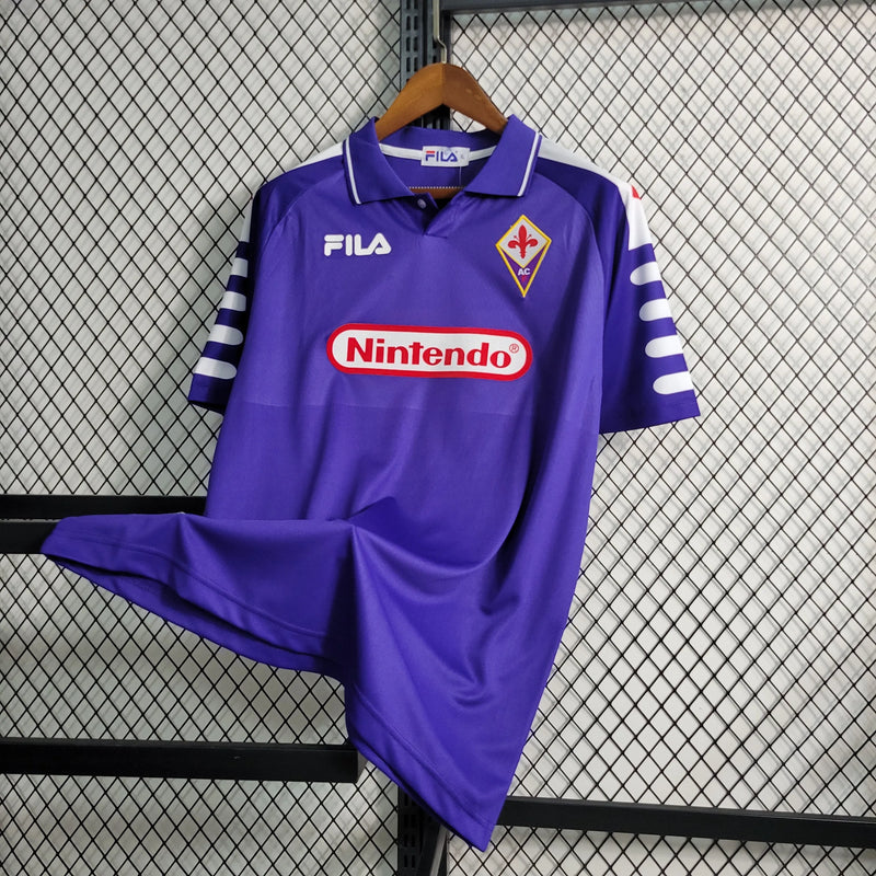 Camisa Fiorentina Home Retrô 98/99 - Torcedor Masculina Roxa Nintendo - Camisa de Time Oficial - Buyit