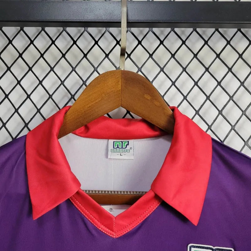 Camisa Fiorentina Home Retrô 1984/85 - Torcedor Masculina Roxa OPEL - Camisa de Time Oficial - Buyit