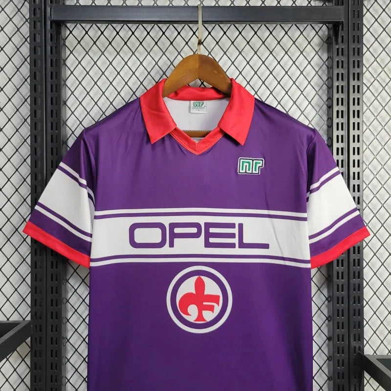 Camisa Fiorentina Home Retrô 1984/85 - Torcedor Masculina Roxa OPEL - Camisa de Time Oficial - Buyit