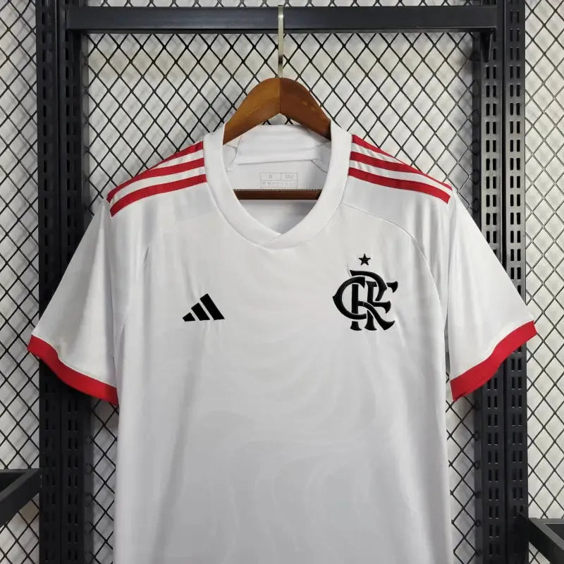 Camisa Flamengo Away 24/25 - Torcedor Masculina Branca + Todos Patrocínios - Camisa de Time Oficial - Buyit