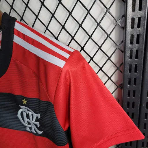 Camisa Flamengo Home 23/24 - Torcedor Infantil Vermelha e Preta - Camisa de Time Oficial - Buyit