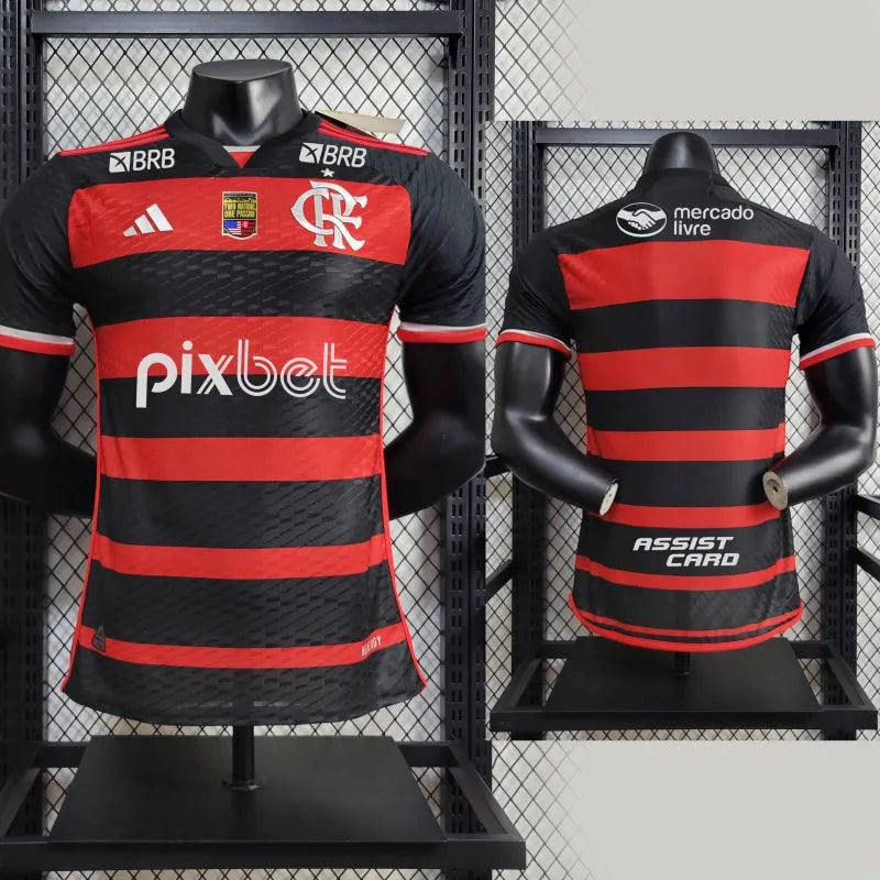 Camisa Flamengo Home 24/25 - Jogador Masculina + Patch Two Nations, One Passion - Camisa de Time Oficial - Buyit