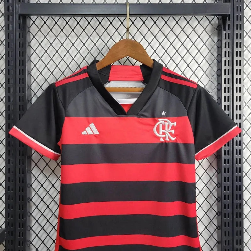 Camisa Flamengo Home 24/25 - Torcedor Infantil Vermelha e Preta - Camisa de Time Oficial - Buyit