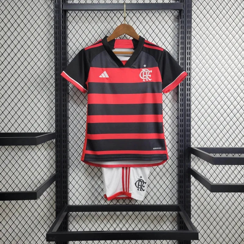 Camisa Flamengo Home 24/25 - Torcedor Infantil Vermelha e Preta - Camisa de Time Oficial - Buyit