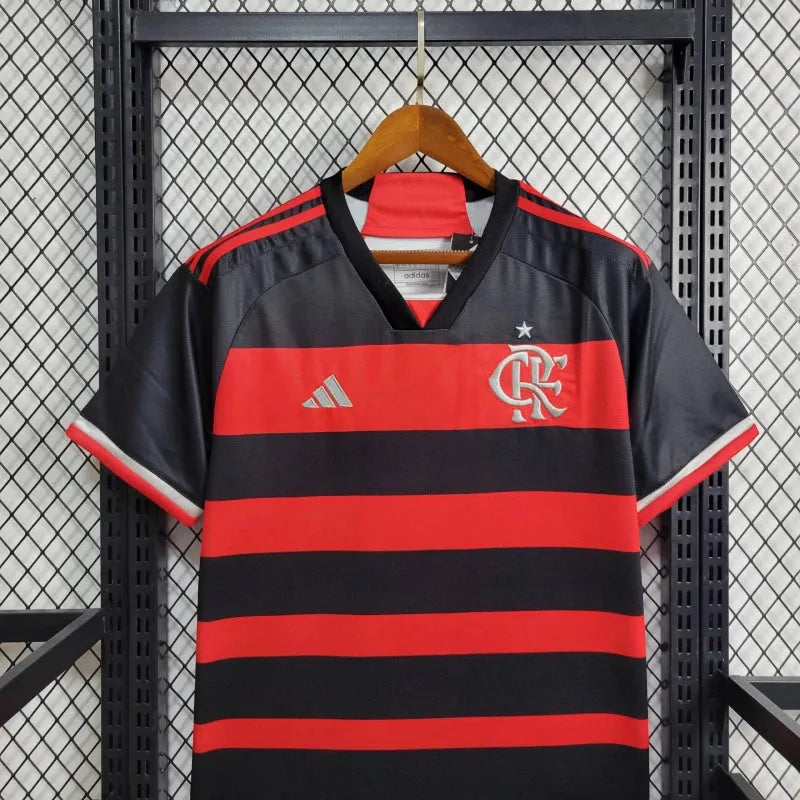 Camisa Flamengo Home 24/25 - Torcedor Masculina + Patch Two Nations, One Passion - Camisa de Time Oficial - Buyit