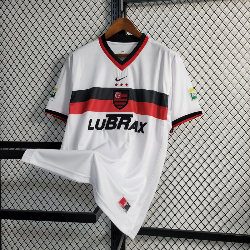 Camisa Flamengo Retrô Away 2001 - Torcedor Masculina Branca LUBRAX - Camisa de Time Oficial - Buyit