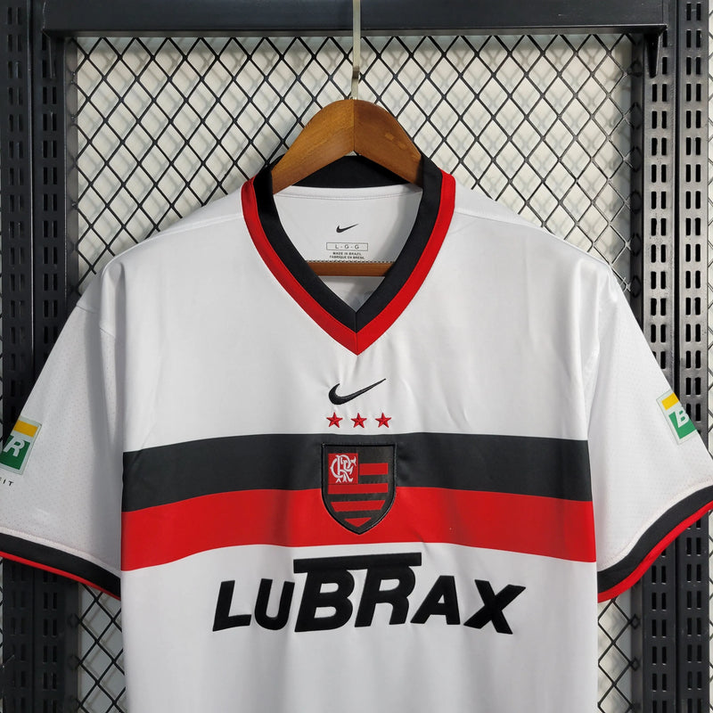 Camisa Flamengo Retrô Away 2001 - Torcedor Masculina Branca LUBRAX - Camisa de Time Oficial - Buyit