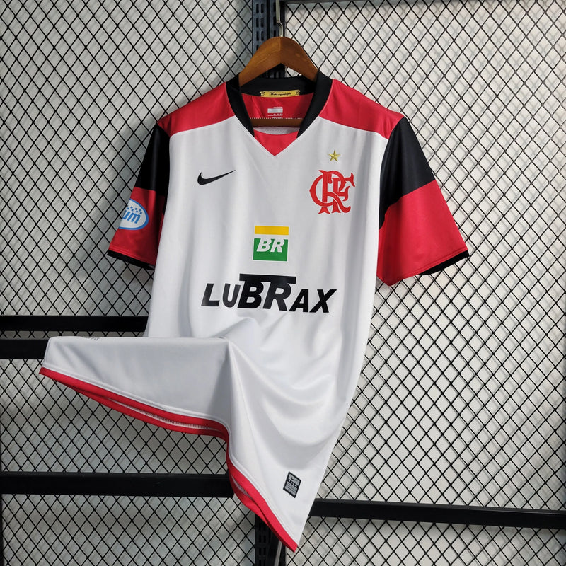 Camisa Flamengo Retrô Away 2008/09 - Torcedor Masculina Branca LUBRAX - Camisa de Time Oficial - Buyit