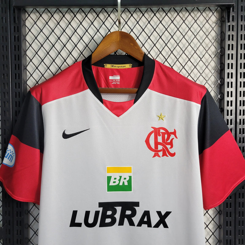 Camisa Flamengo Retrô Away 2008/09 - Torcedor Masculina Branca LUBRAX - Camisa de Time Oficial - Buyit