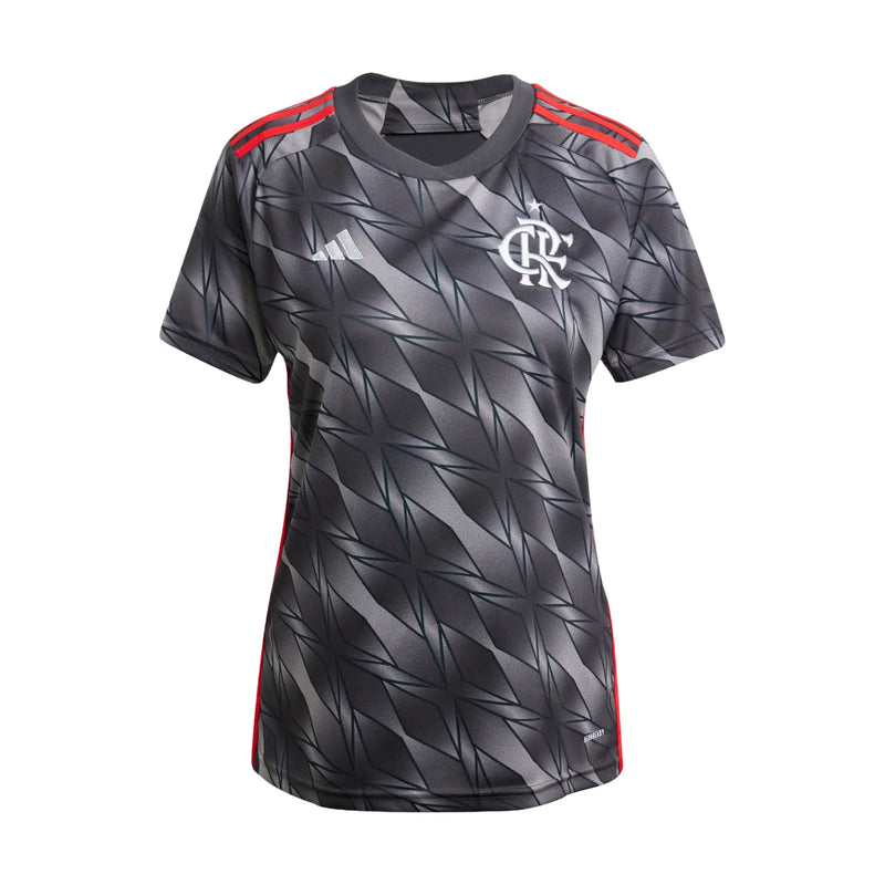 Camisa Flamengo Third Away 24/25 - Torcedor Feminina Cinza + Todos Patrocínios - Camisa de Time Oficial - Buyit