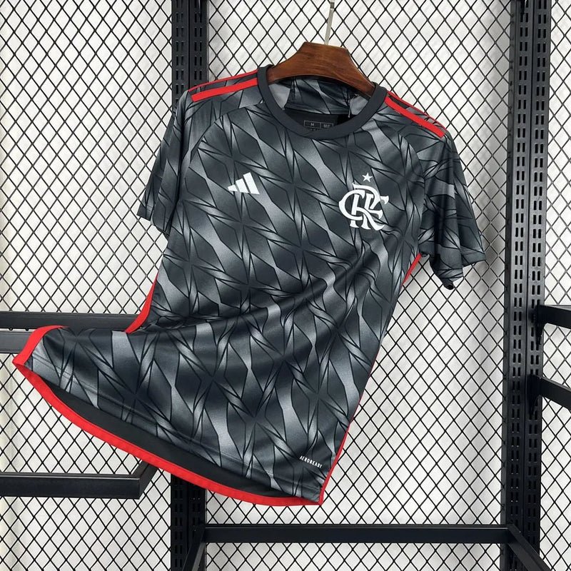 Camisa Flamengo Third Away 24/25 - Torcedor Masculina Cinza + Todos Patrocínios - Camisa de Time Oficial - Buyit