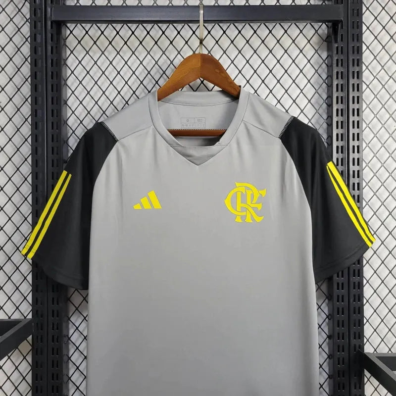 Camisa Flamengo Treino 24/25 - Torcedor Masculina Cinza, Amarela e Preta - Camisa de Time Oficial - Buyit