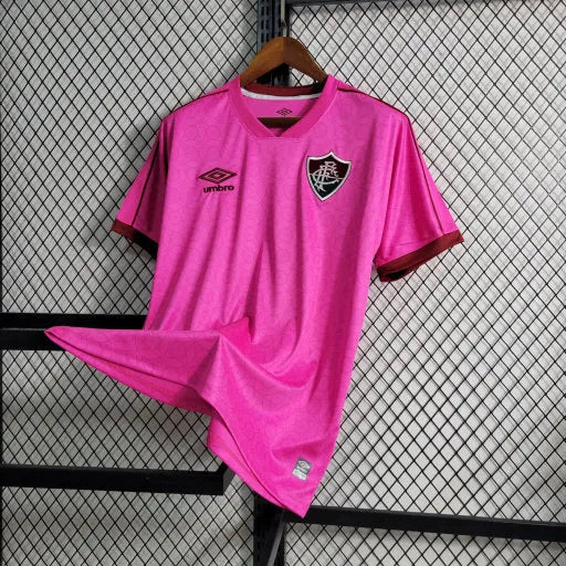 Camisa Fluminense 23/24 - Torcedor Masculina Rosa + Patches Libertadores - Camisa de Time Oficial - Buyit