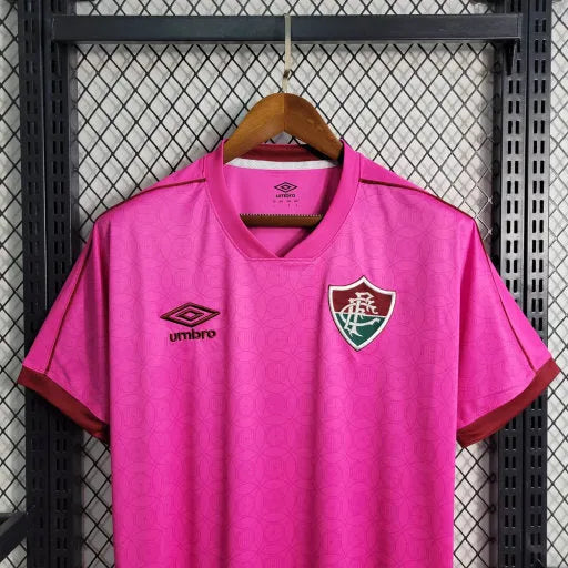 Camisa Fluminense 23/24 - Torcedor Masculina Rosa + Patches Libertadores - Camisa de Time Oficial - Buyit