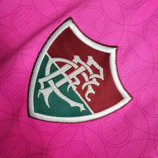 Camisa Fluminense 23/24 - Torcedor Masculina Rosa + Patches Libertadores - Camisa de Time Oficial - Buyit