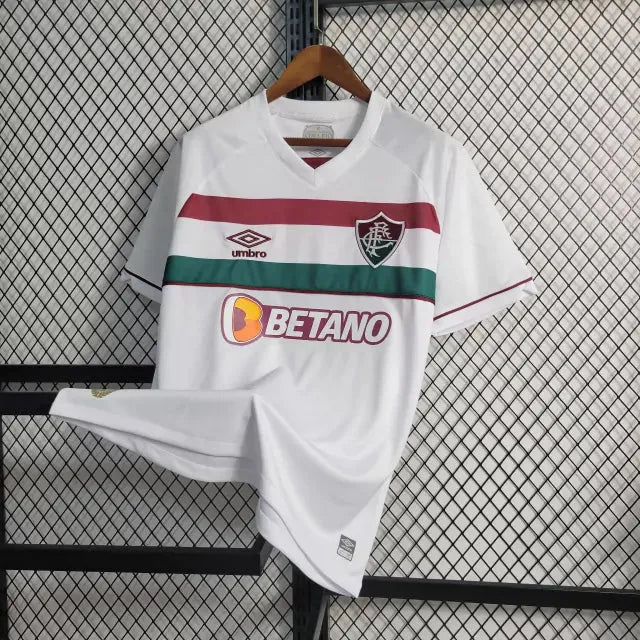 Camisa Fluminense Away 23/24 - Torcedor Masculina Branca + Patches Libertadores - Camisa de Time Oficial - Buyit