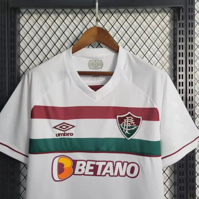 Camisa Fluminense Away 23/24 - Torcedor Masculina Branca + Patches Libertadores - Camisa de Time Oficial - Buyit